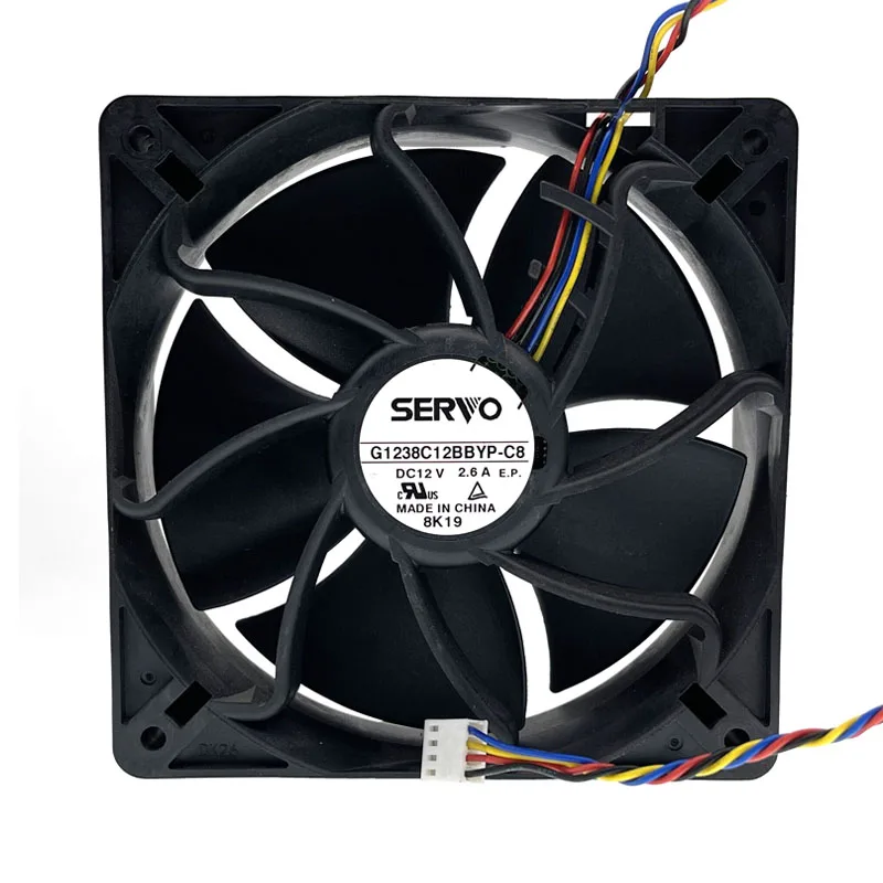 Original High Speed Miner Mining Cooling Fan 120mm 12cm 12038,DC 12V 7500RPM 2.60A,G1238C12BBYP-C8 120X120X38 Powerful Airflow