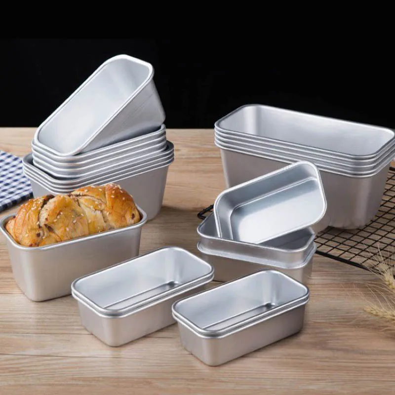 12-20cm Aluminum Alloy Cake Loaf Pan Mini Rectangle Bread Mold Non-Stick Pan For Toast Bread Dessert Kitchen Baking Supplies