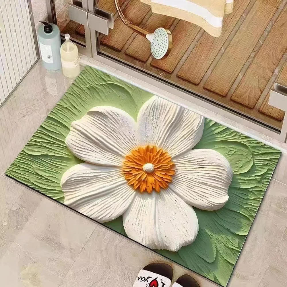 Ins Flower Kitchen Mat, Hairless Carpet, Living Room Floor Mats, Entrance Doormats, Bathroom Mats, Bedroom, Hallway, Home Decor