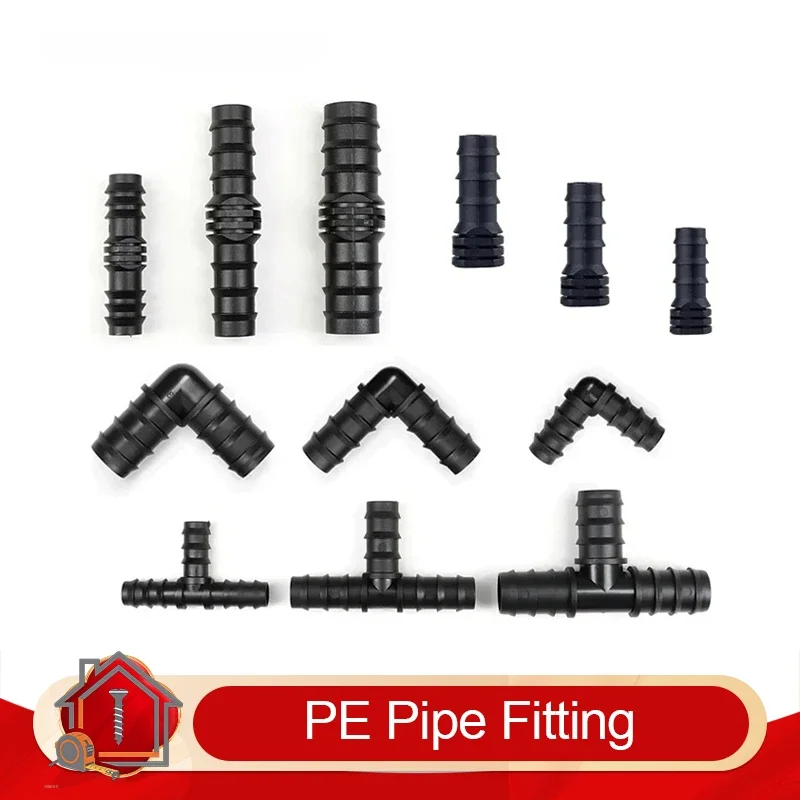 50 pcs Irrigation Fitting Set for Greenhouse Use Featuring 16 mm 20 mm 25 mm Barbed Tee Elbow Plug Connectors with Quick Release