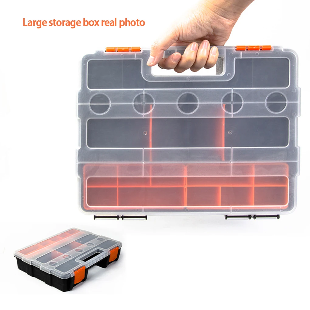 Mały organizer na narzędzia z regulowanymi przegródkami, pojemnik na śruby i elementy złączeniowe z ABS, pudełko do przechowywania śrub.