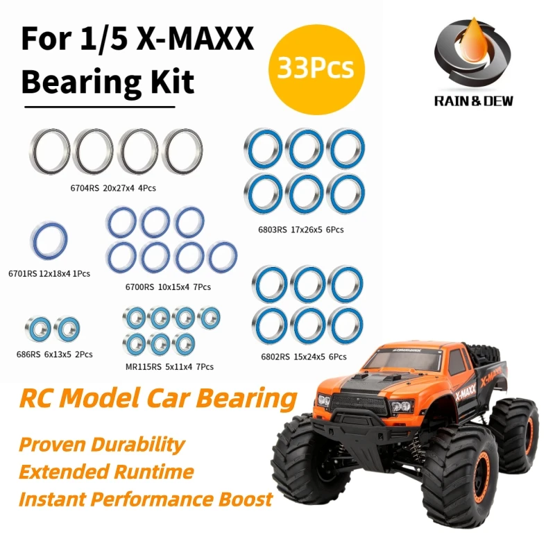 RC Crawler Monster Truck Replacement Premium High Speed Deep Groove Ball Bearings Accessories For Traxxas X-Maxx 1/5