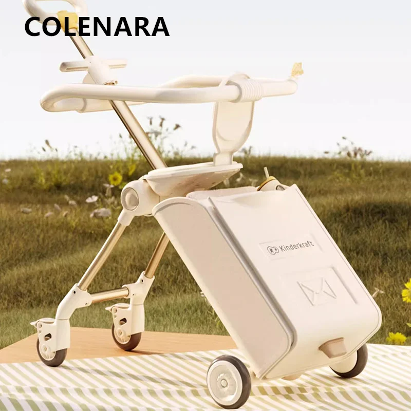 COLENARA トラベルラゲージ 子供用搭乗ボックス カートタイプ トラベルバッグ ABS + PC トロリーケース 20 インチ ユニバーサルホイール スーツケース