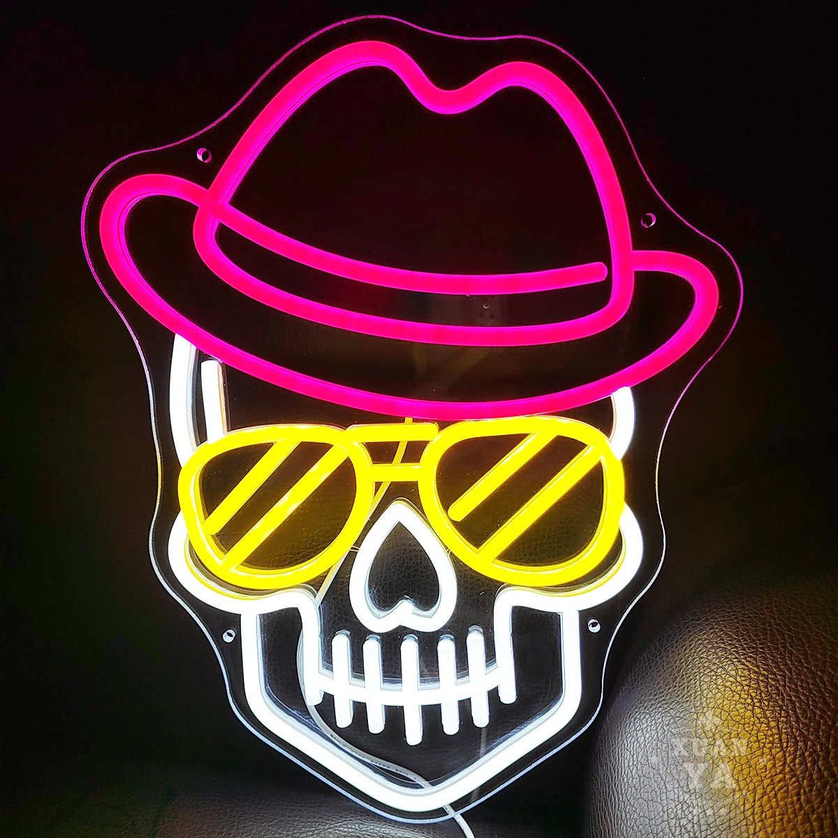 Hat Skull Neon Bedroom, party bar cool atmosphere brightens the atmosphere, make your party more atmosphere