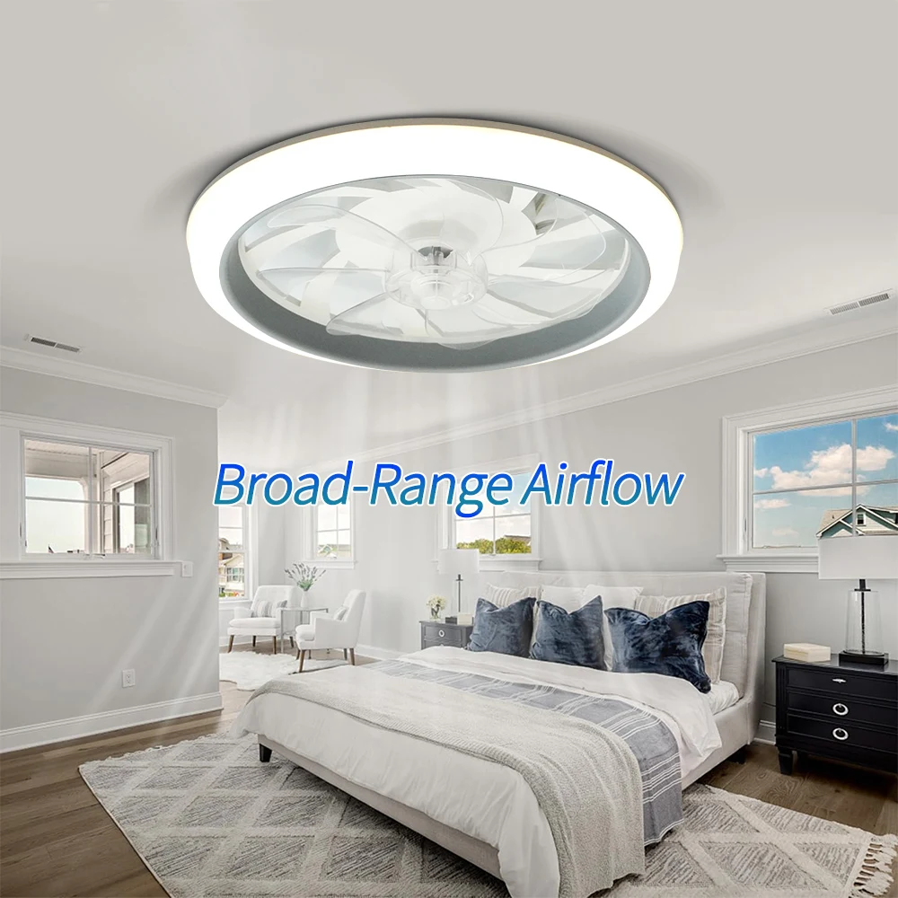 LED Ceiling Fan Light with Remote Control and Unlimited Dimming At Level 6 Wind Speed for Living Room and Bedroom Lighting