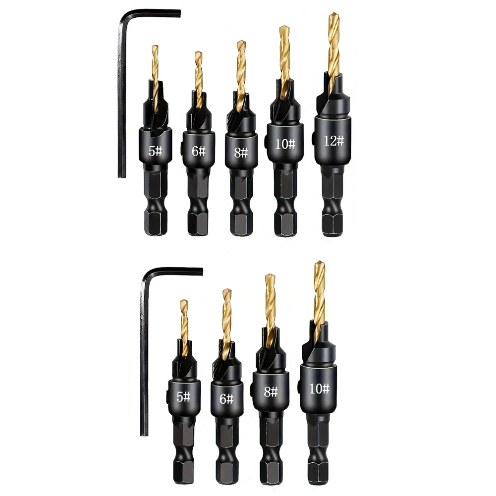 

DIY Woodworking Projects 10 3.175mm 0.125 Inch X 63mm L Adjustable Countersink Set Efficient Dual Functionality
