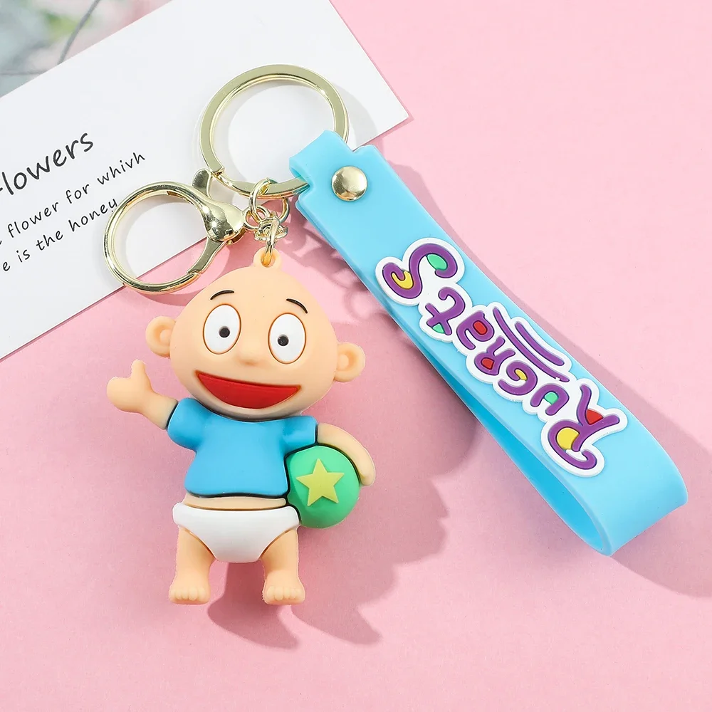 Anime Kawaii Rugrats in Paris Naughty Soldier Key Chain Cartoon Character Cute Pendant Hanging Car Gifts