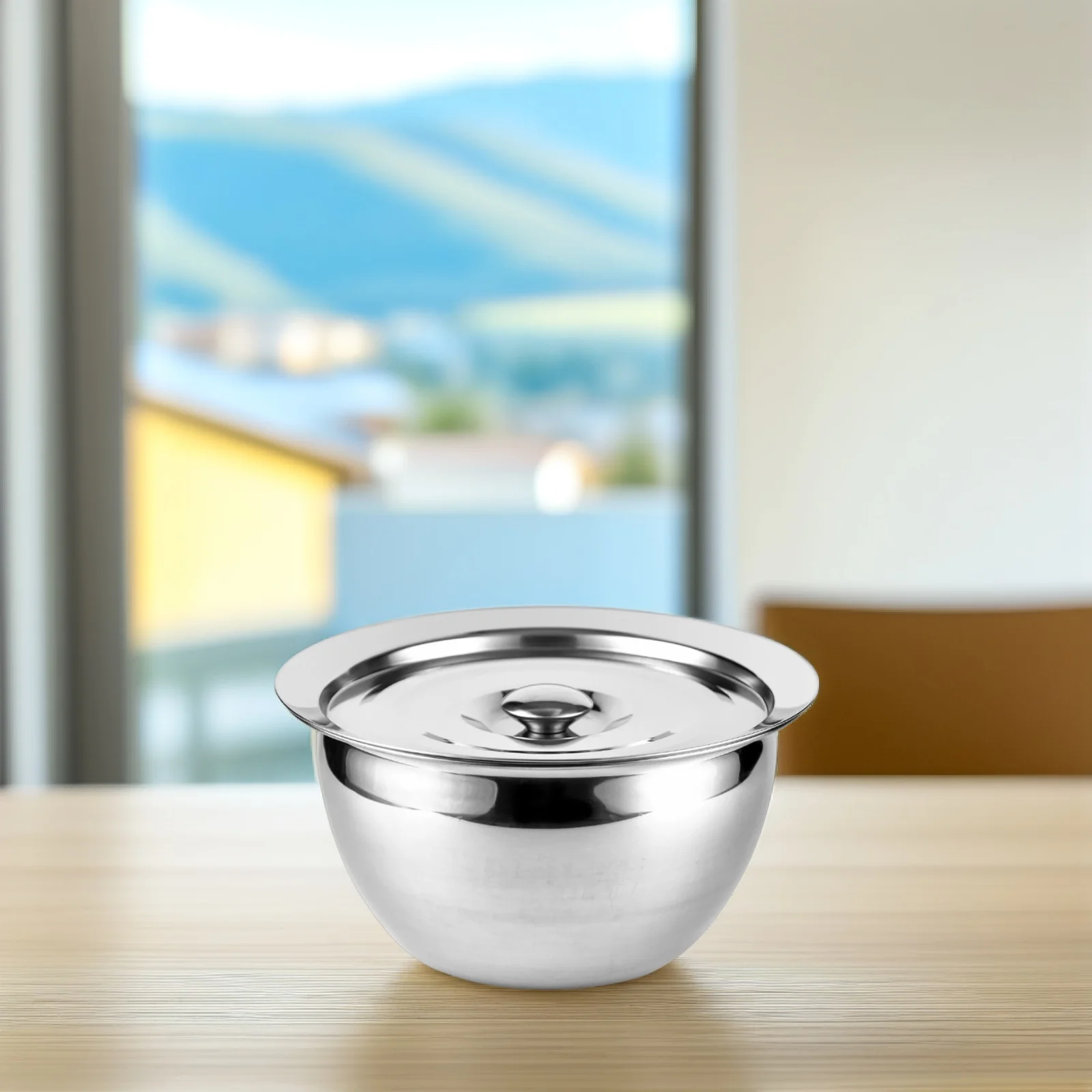 

Stainless Steel Basin Salad Mixing Container Heavy Duty Metal Condiment Holder Kitchen Supplies Baking Pan Soup Noodle Bowl