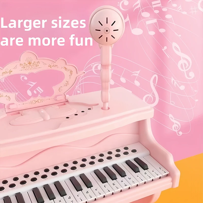 Dziecięce 37-klawiszowe elektroniczne pianino z mikrofonem, mini pianino, instrument muzyczny, zabawka edukacyjna dla dzieci, prezent.