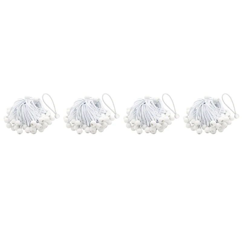 

EYFL-200 Pcs Bungee Cord With Balls Elastic Ties Bungee Toggles Ties For Marquees,Tents Banners,Flag Poles,Tarp (White)