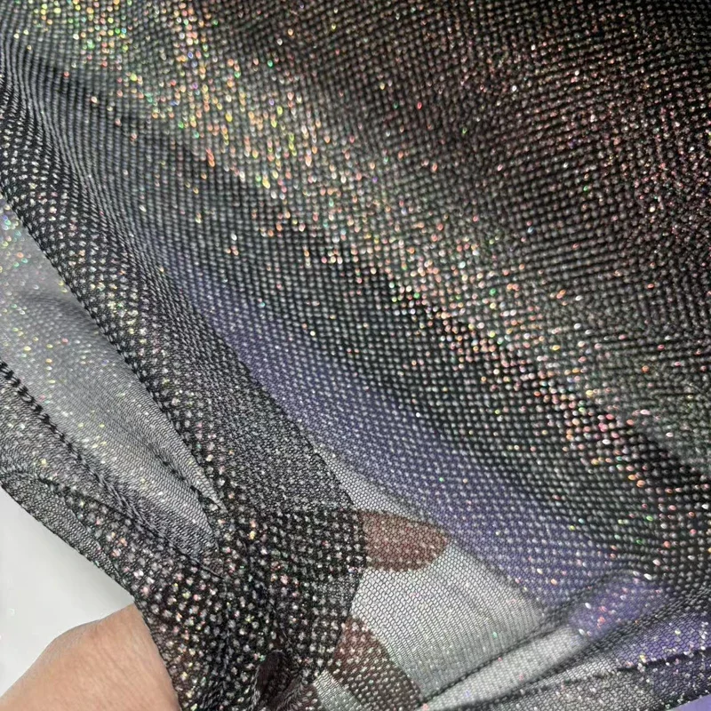 Shimmering Tulle Fabric with Multi-Color Sparkly Lace Mesh DIY Sewing Material for Prom Dresses Party Backdrops  Wedding Decor
