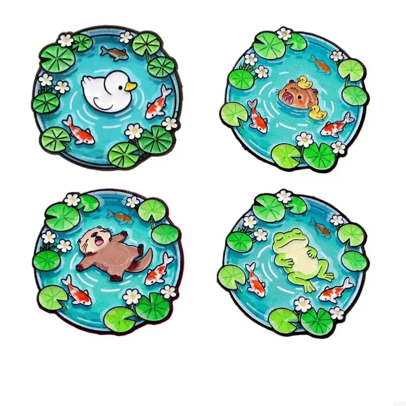 cord-alloy-pond-landscape-brooch-stylish-statement-secure-clasp-easy-cleaning-safety-corsage-pin-for-most-occasion