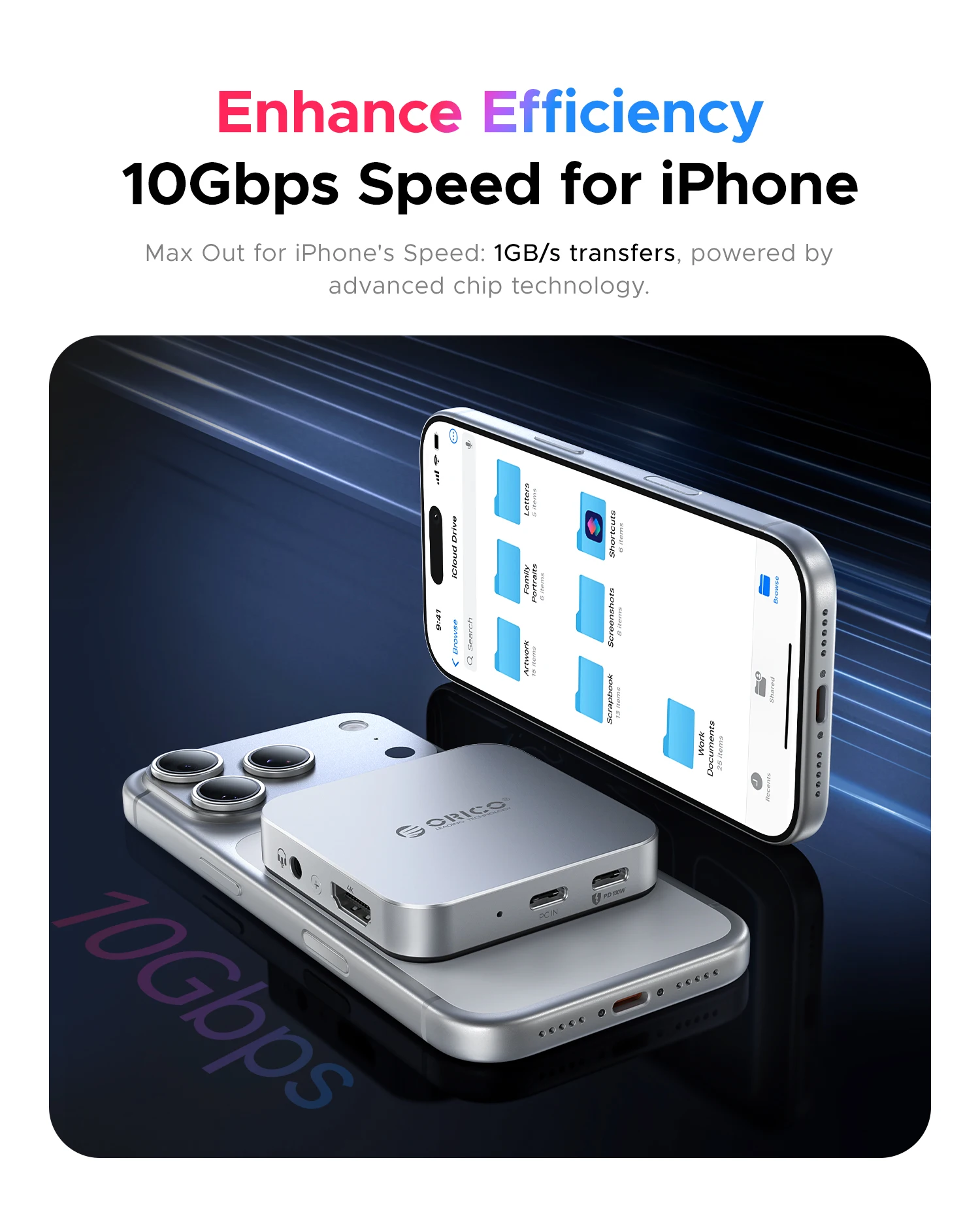 오리코 마그네틱 M.2 2230 NVMe SSD 외장 케이스 10Gbps USB C 도킹 스테이션 (4K60Hz HDMI-COM, SD/TF 카드 슬롯, 아이폰…
