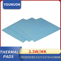 YOUNUON 100x100mm 0.5mm 1mm 1.5mm 2mm 3mm 4mm 5mm tichkess Thermal Pad CPU Heatsink Pad Cooling Conductive Silicone Thermal