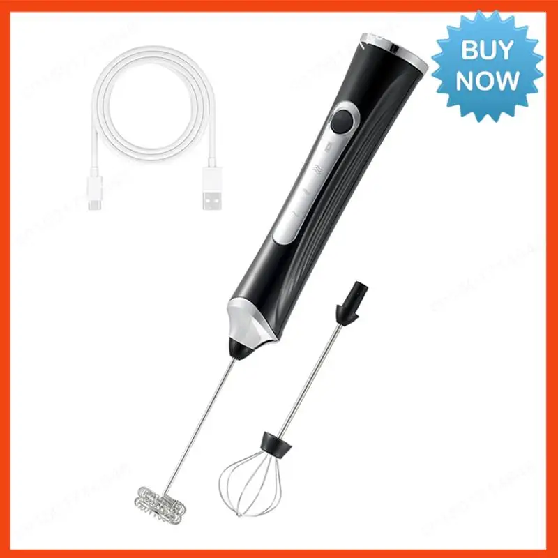 Montalatte elettrico portatile BISM con 2 teste, frullatore per schiuma con frusta per caffè con USB ricaricabile a 3 velocità, frullatore per schiuma A