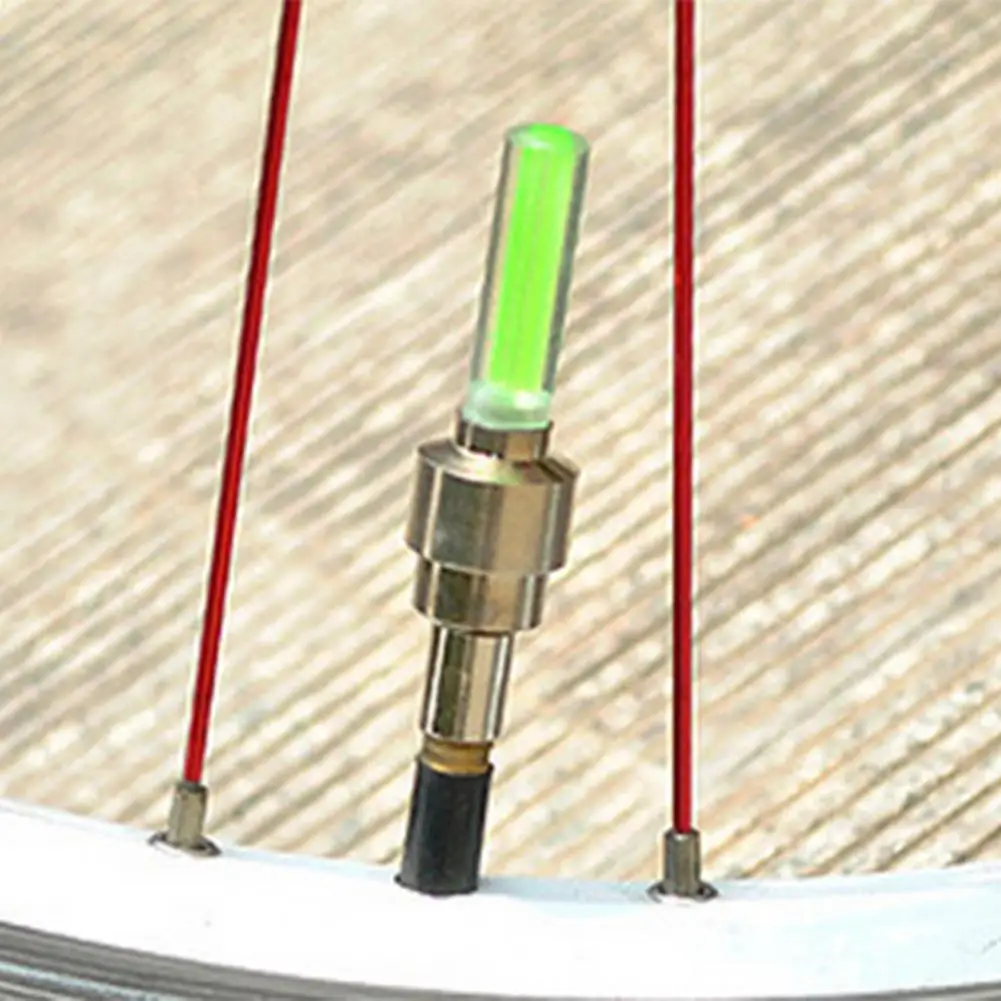 2Pcs LED Light Valve Cap Widely Compatible Auto Styling LED Light Wheel Valve Cap Bicycle LED NEON Light Wheel Valve Cap