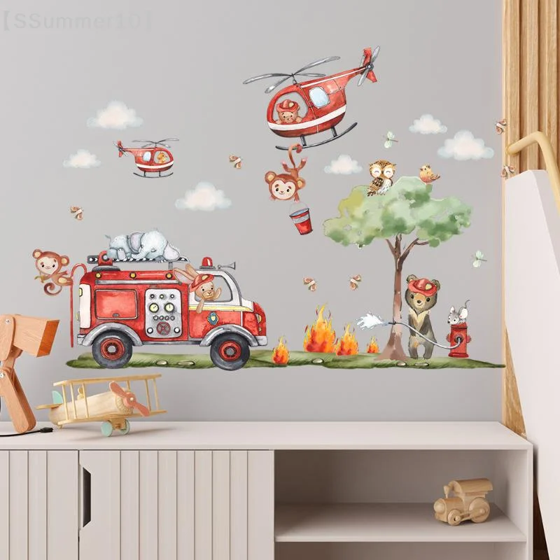 【SSummer10】Cartoon Animal Fire - đánh giá và giá Baby Nursery Wallpaper