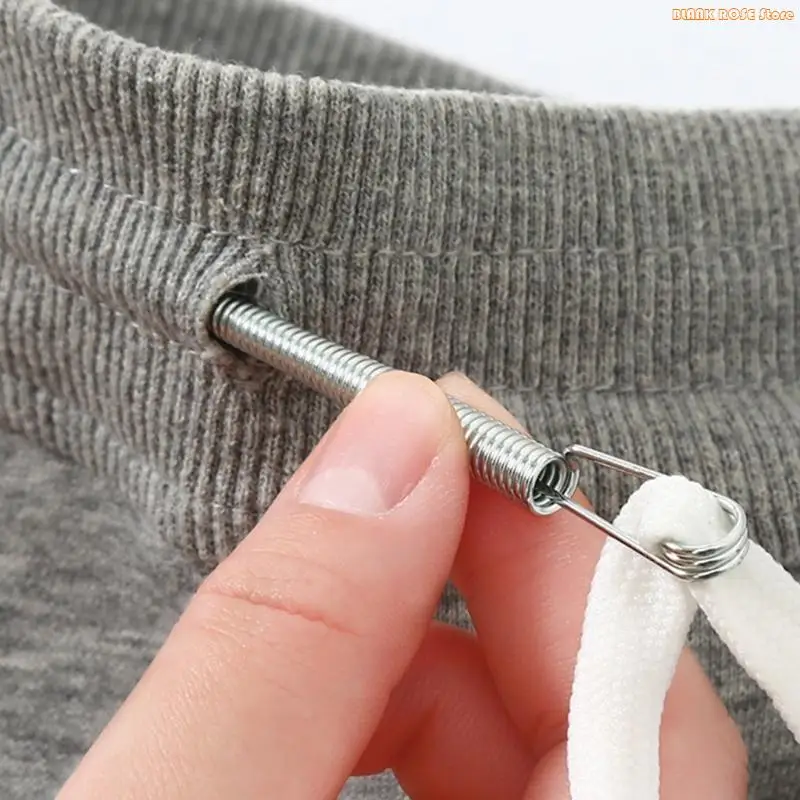 K1AE 5Pcs Metal Spring Drawstring Threader Elastic Cord Threader For Hoodies Pants