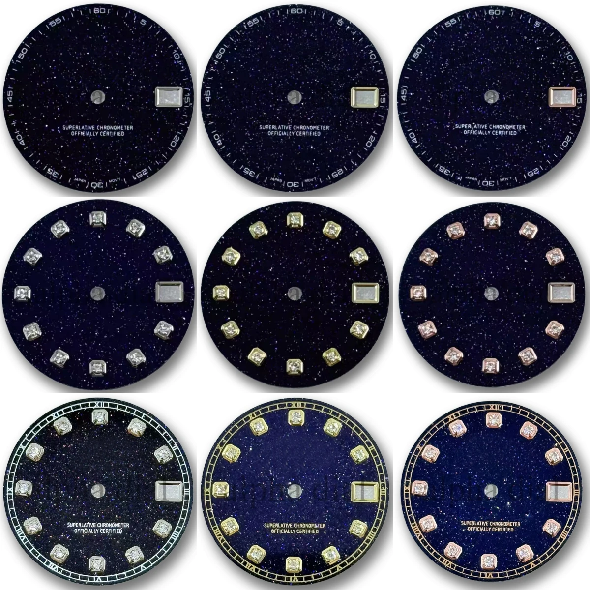 28.5 مللي متر الماس الطبيعة Bluestone الرياضة الغوص ساعة الطلب مناسبة ل NH35 الحركة التلقائية ارتفع الذهب والفضة أجزاء وزارة الدفاع