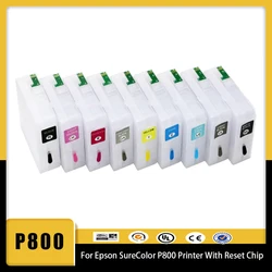 vilaxh T8501 - T8509 Empty Refillable Ink Cartridge For Epson SureColor P800 Printer With Reset Chip