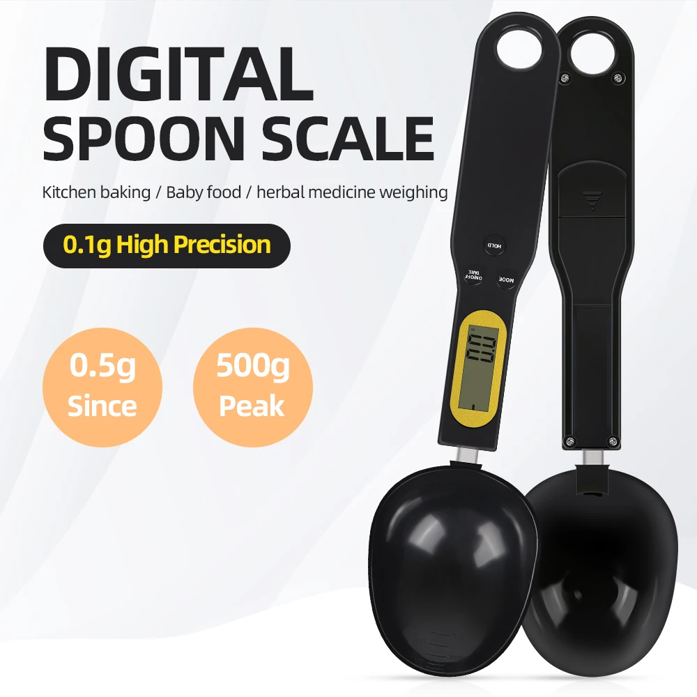 

500g/0.1g Spoon Scale LCD Digital Kitchen Measuring Spoon Electronic Food Weight Scale Milk Coffee Cake Baking Accessories