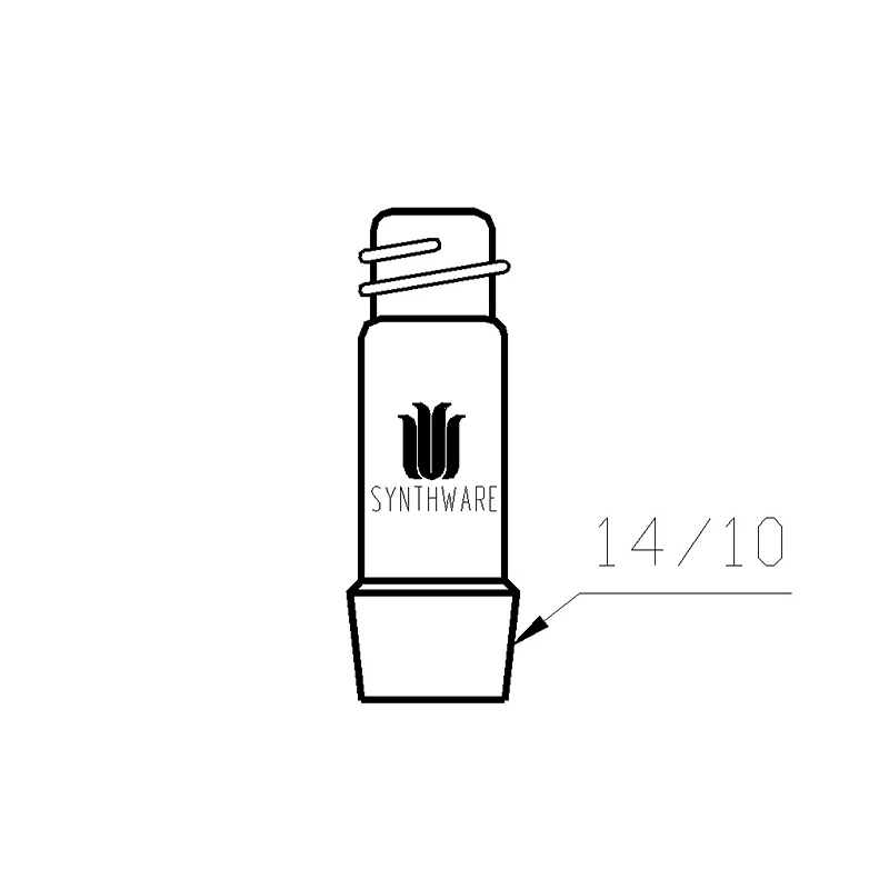 SYNTHWARE Micro adjustable thermowell, Joint 14/10, Perforated cover, ADAPTER, INLET OR THERMOMETER, Borosilicate glass, A771410