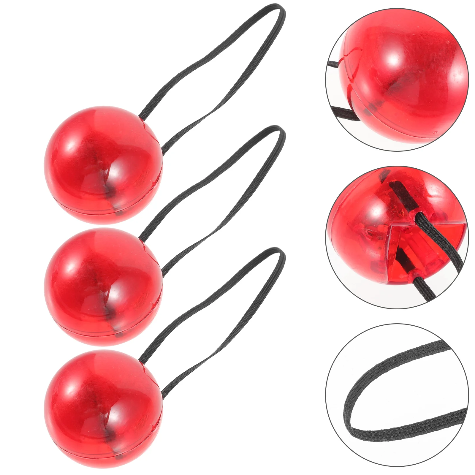 3 Pcs Aldut Toys Clown Nose Glowing Flashing Red Party Decor Prop LED Kids Work