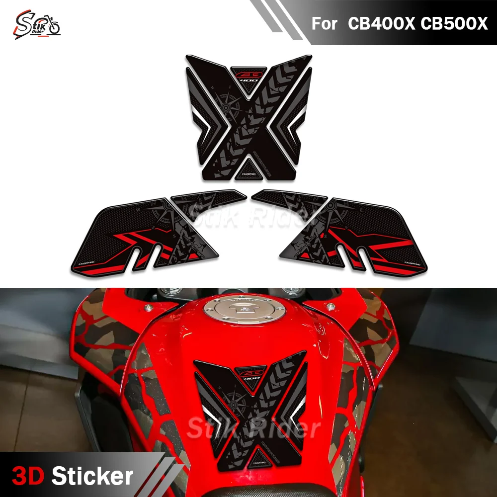 

For Honda CB400X CB500X Motorcycle Fuel Tank Pads, Epoxy Resin Anti-Slip Protective Knee Grips Stickers Decals Kit