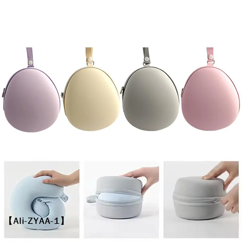 【A】EVA U Type Neck Pillow Storage Case Portable Hard Storage Bag Noon Break Zipper Memory Foam Pillow Box Travel