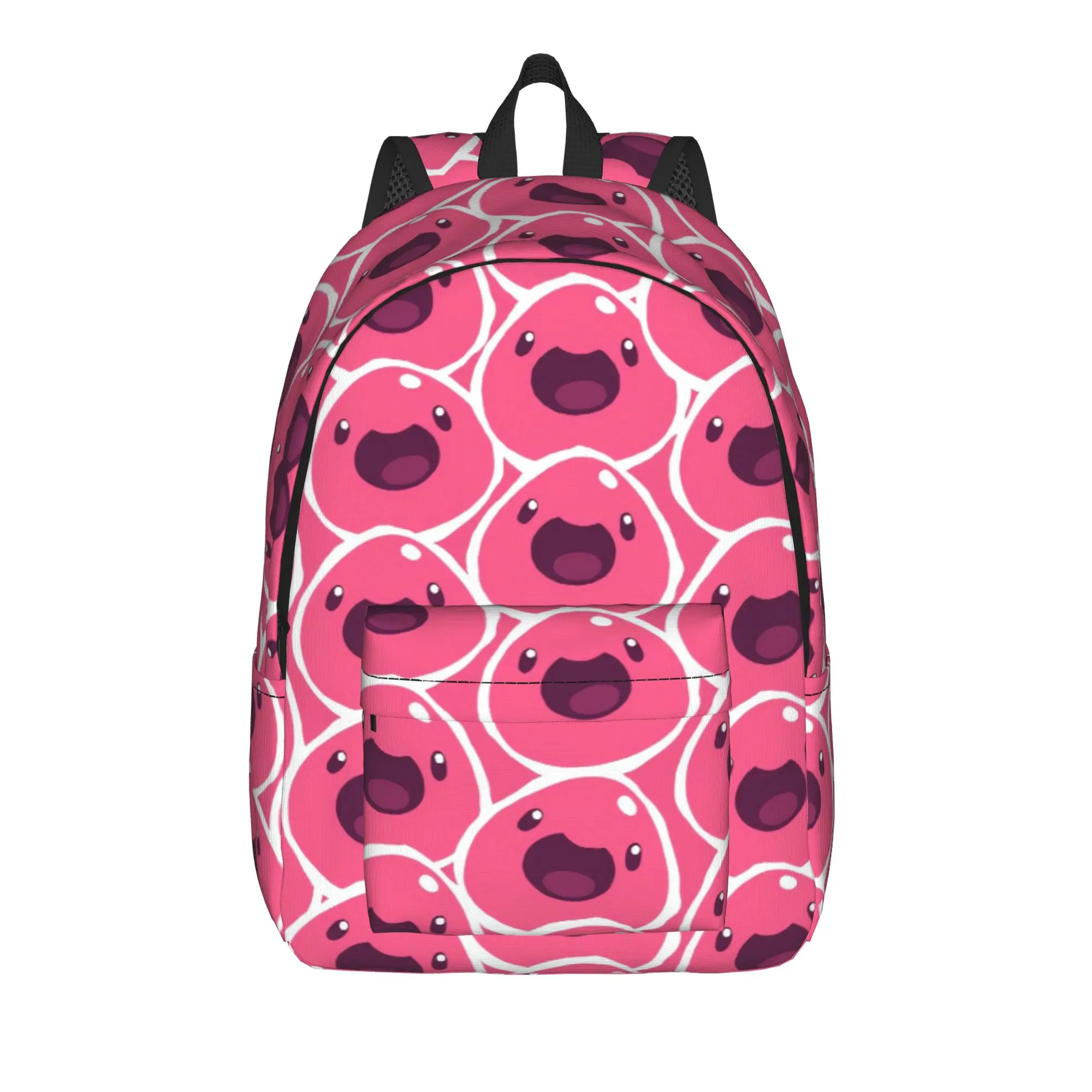 Pink Dot Pattern Slime Rancher Backpack  Sport Backpacks Female Custom Durable School Bags Cute Rucksack