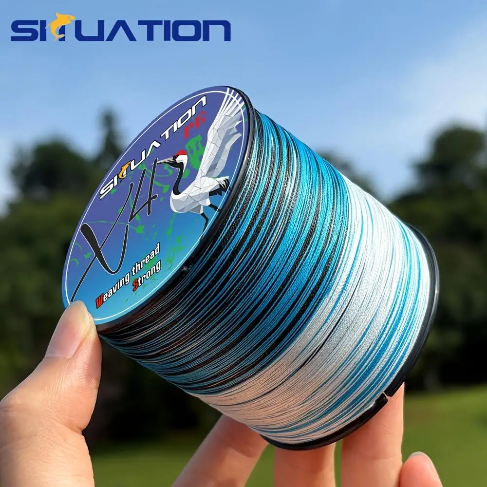 

SIIUATIONA 500M-546yds 4X braided PE fishing line, featuring high-visibility color coding, exceptional tensile strength, and durability, ideal for lure fishing and both freshwater and saltwater fishing