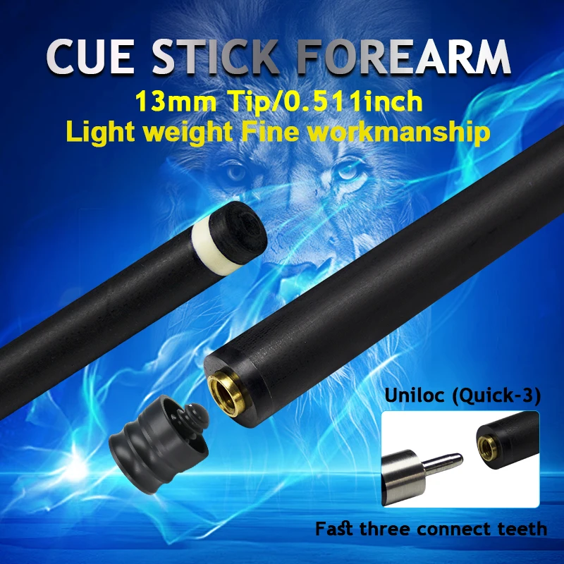 Composite Carbon Fiber Shaft Uniloc Quick 3 Pool Cue Shaft Fast three Tooth axis 13mm Strong Grip Ball Tip Gift Thread Protector