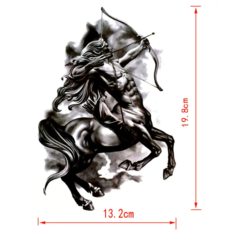 Centaur Chiron Waterproof Temporary Tattoos men harajuku men constellation Centaurus Fake Tattoo girl  selfie flash tattoo