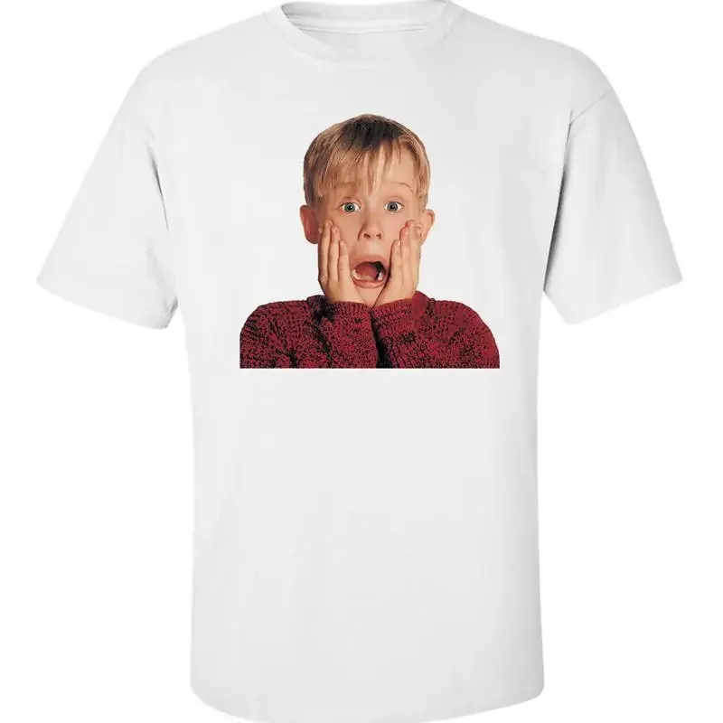 Home Alone Kevin Scream Christmas Time Funny Rare Men Cotton T shirt Top