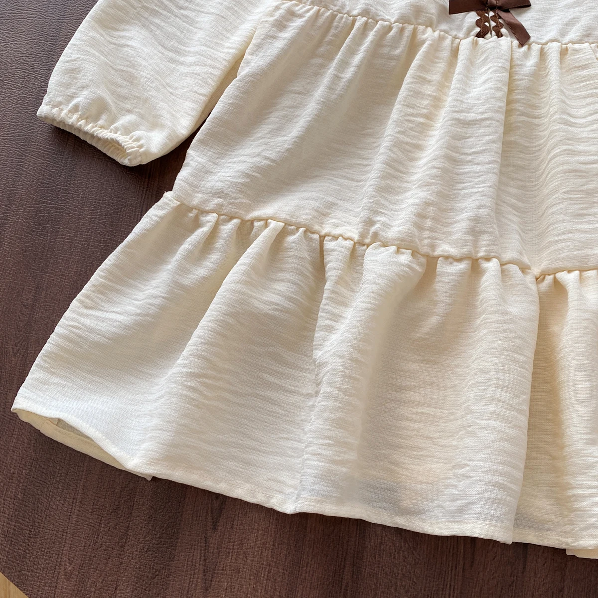 Humor Bear Mädchen Prinzessinnenkleid Langarm Schleifendekoration Bequemes Tortenkleid Herbst Kinderbekleidung Kleid Outfitoft – Detail 7