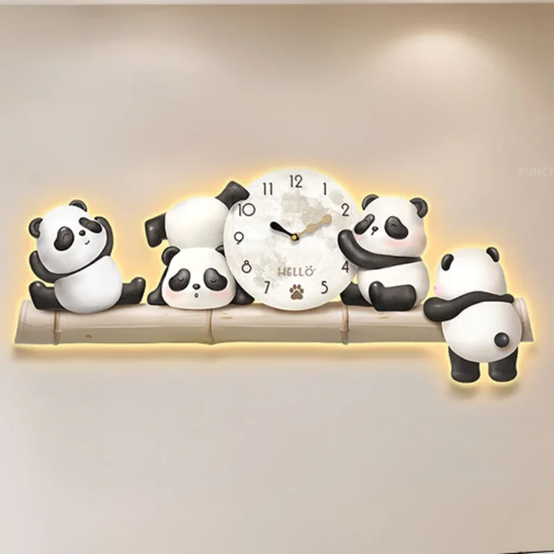 

Bear Animation Creative Wall Clock Fashion Simple Ins Style Wall Clock Modern Design Art Large Size Anime Style