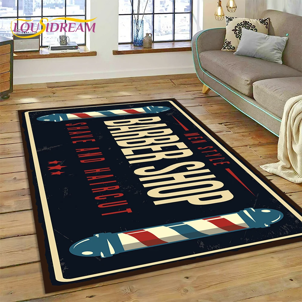패션 이발소 로고 해골 빈티지 러그 카펫, 거실 침실 - Home Decor Online Shop 리뷰 및 가격
