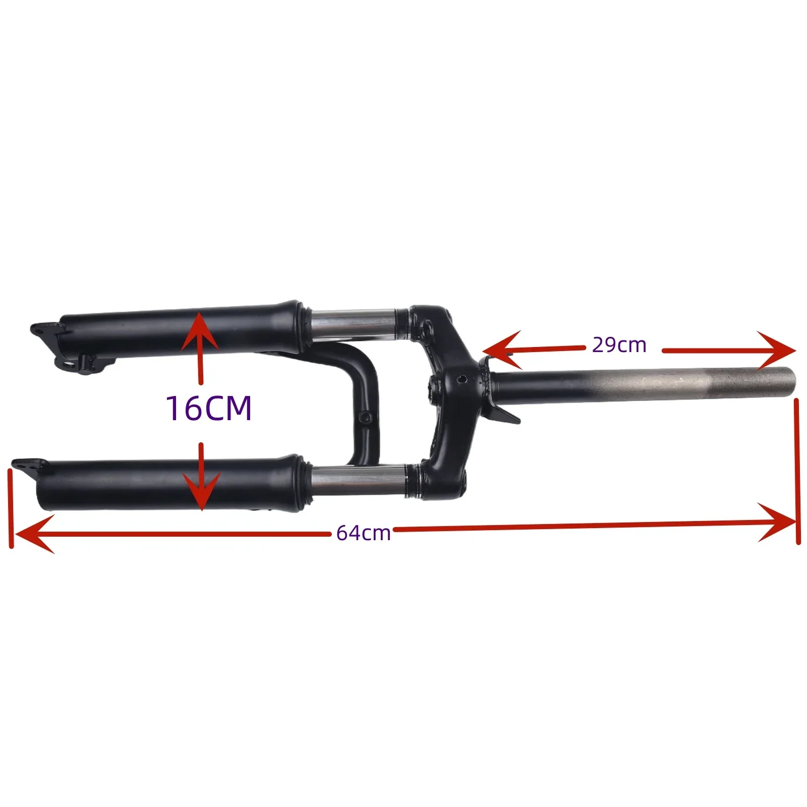 Garfo dianteiro hidráulico para bicicleta elétrica, conteúdo do pacote, amortecedor, garfo dianteiro preto, nome do produto mm