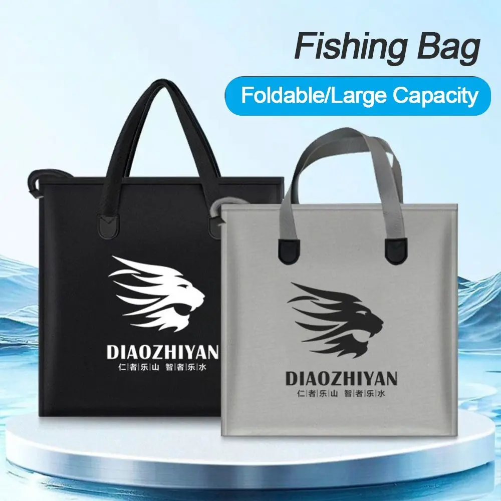 Portable Waterproof Fishing Bag Oxford Cloth Foldable Fishing Gear Pouch Large Capacity Fishing Tackle Bag