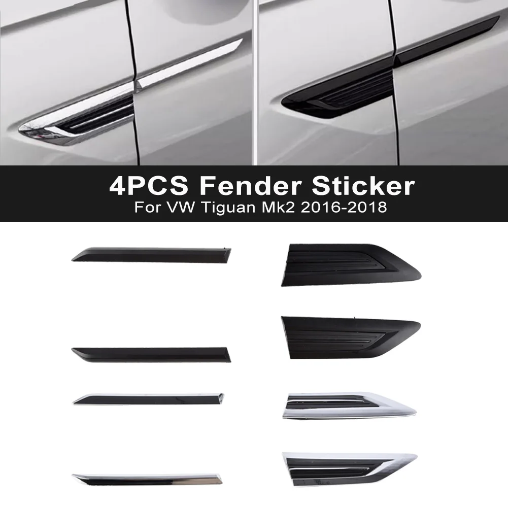 

4PCS Car Door Side Wing Emblem Badge Sticker Cover Trim For VW Tiguan Mk2 2016 2017 2018 Styling Mouldings