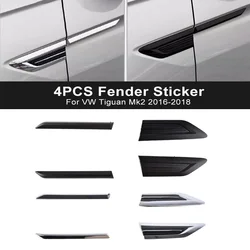4PCS Car Door Side Wing Emblem Badge Sticker Cover Trim For VW Tiguan Mk2 2016 2017 2018 Styling Mouldings