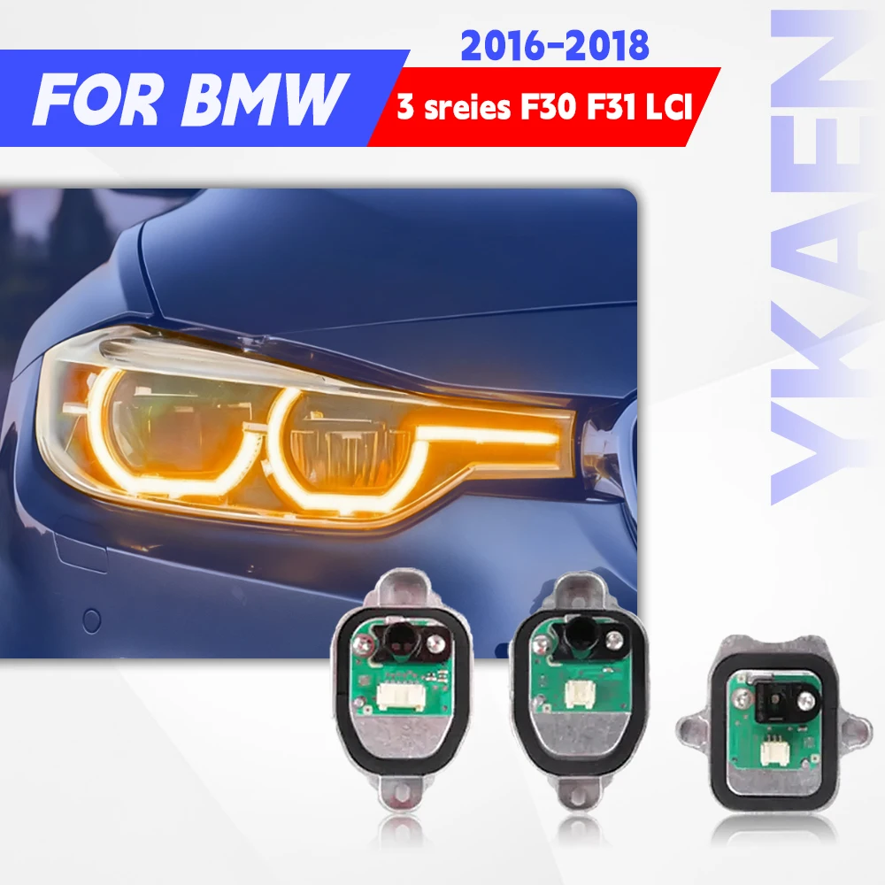 

Янтарно-желтый светодиодный ангельские глазки DRL, плата модулей для BMW 3 серии 16-18, F30 F31 LCI, дневные ходовые огни, фары 63117419610