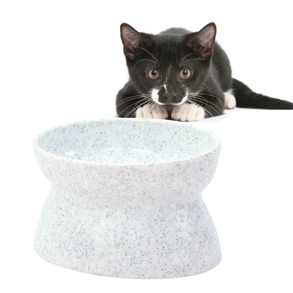 Pet Bowl Cat Drinking Fountain Dog Positive and Negative Dual-use Bowl Non-Slip Food Bowl (White)