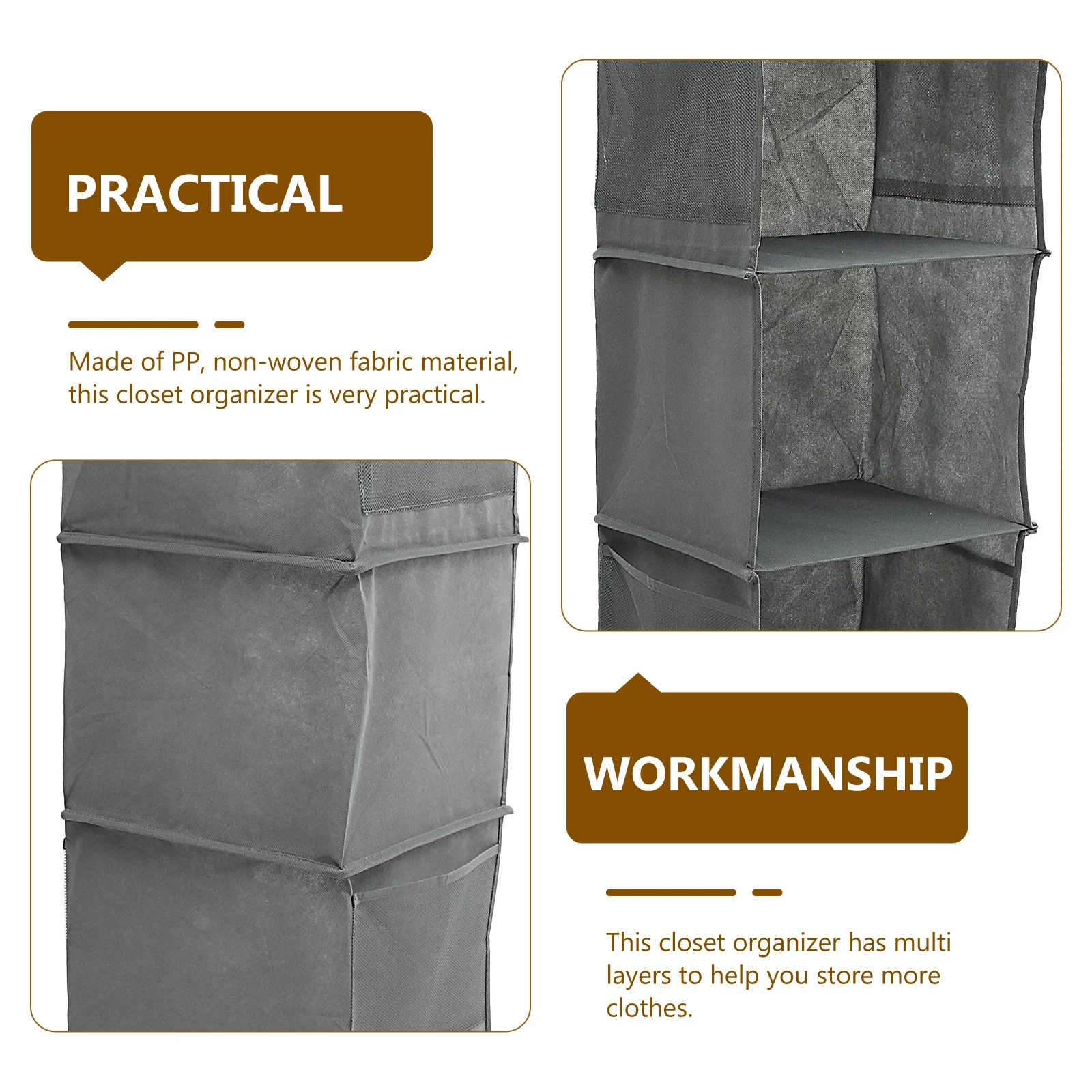 

Hanging Closet Organizer for Clothes - Large Capacity Washable Wardrobe Storage Bag with Delicate Stitching Wardrobe Organizer