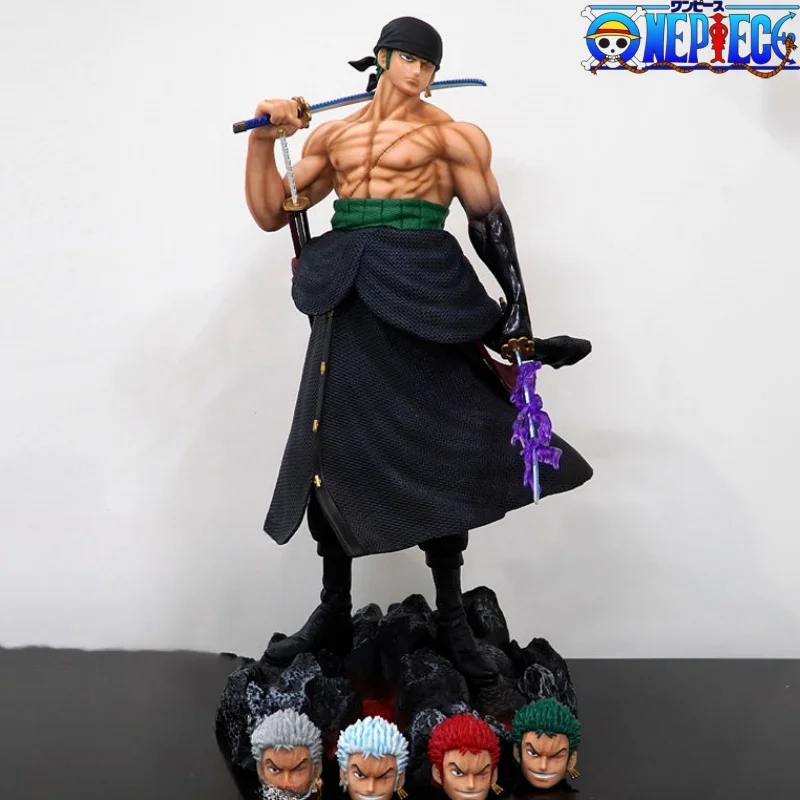 

One Piece Stand Posture Roronoa Zoro Anime Action Fight Figures Pvc Statue 50cm Roronoa Zoro Model Collection Doll Boy Gifts Toy