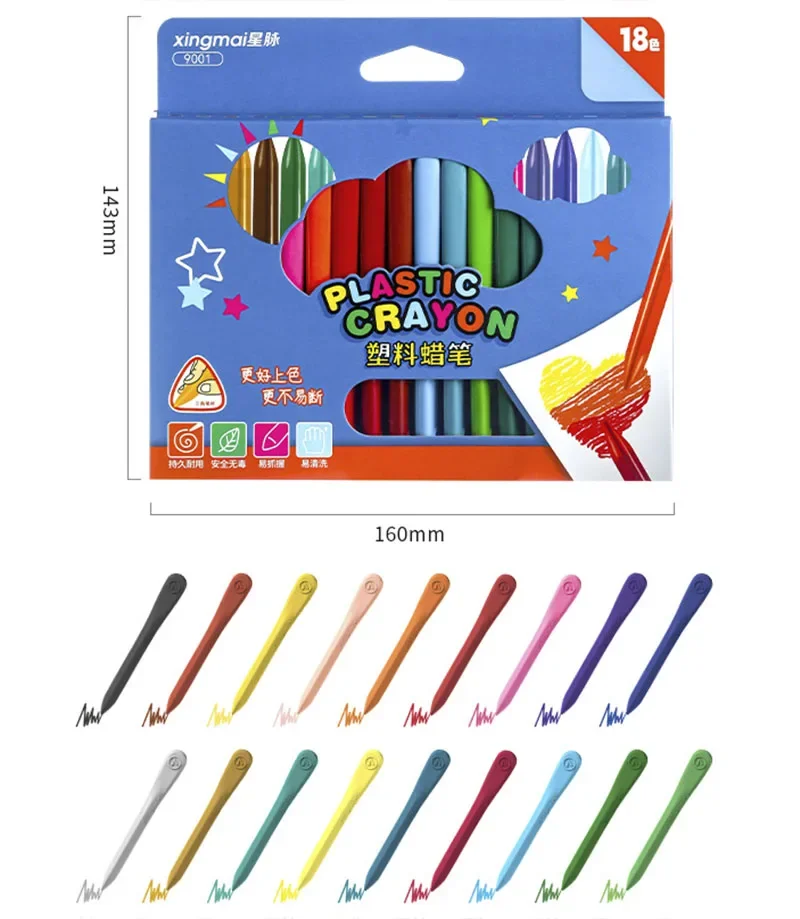 12/18 Colors Triangular Crayons Safe Non-toxic Triangular Colouring Pencil For Students Kids Children Stationery Drawing Toys