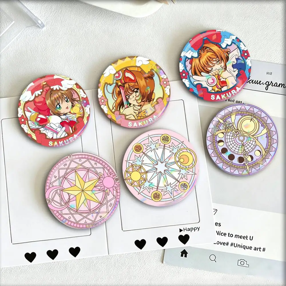Insignia Láser de Anime C-ardcaptor S-akura, Aplicable para Mochilas, Ropa, Sombreros, Decoración, Accesorios Creativos