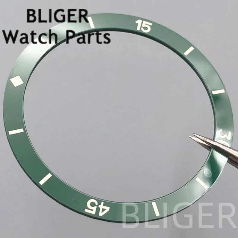 Bliger 38mm * 31.5mm moldura de cerâmica liga moldura anel inserção abeto 40mm caixa de relógio acessórios para mergulhador masculino acessórios de relógiobpart