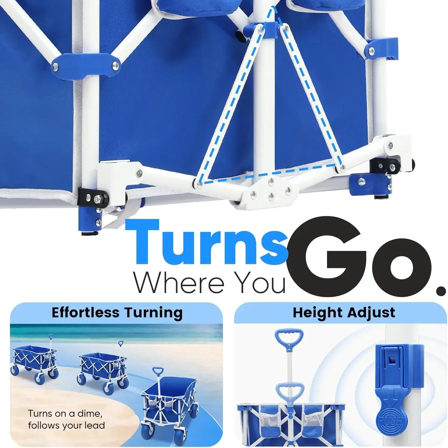 

Ограниченное по времени предложение + бесплатная доставка! Прочная пляжная тележка с большими 9-дюймовыми колесами, устойчивыми к песку – грузоподъемность 200 кг, вместительный складной контейнер 200 л