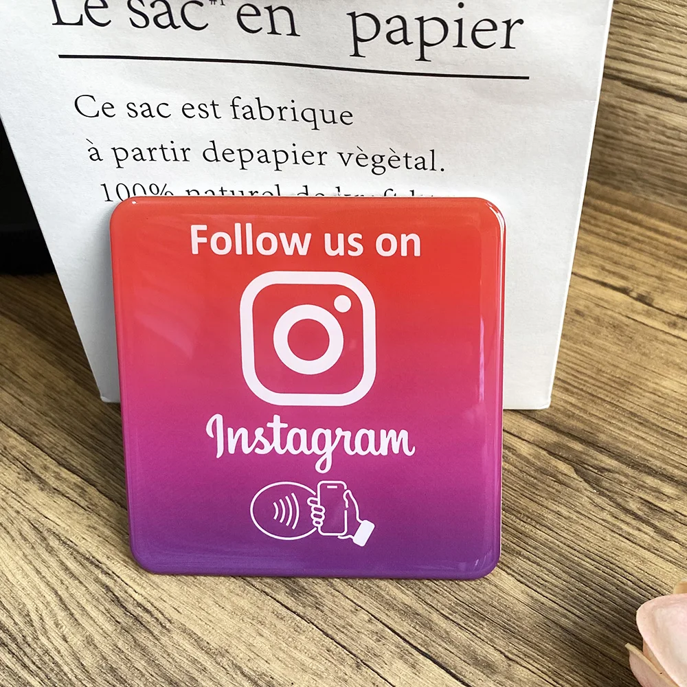 Imagem -05 - Epoxy Square Nfc Contact Card para Social Media Assinar para Instagram Facebook Instagram Rápido Rápido 393